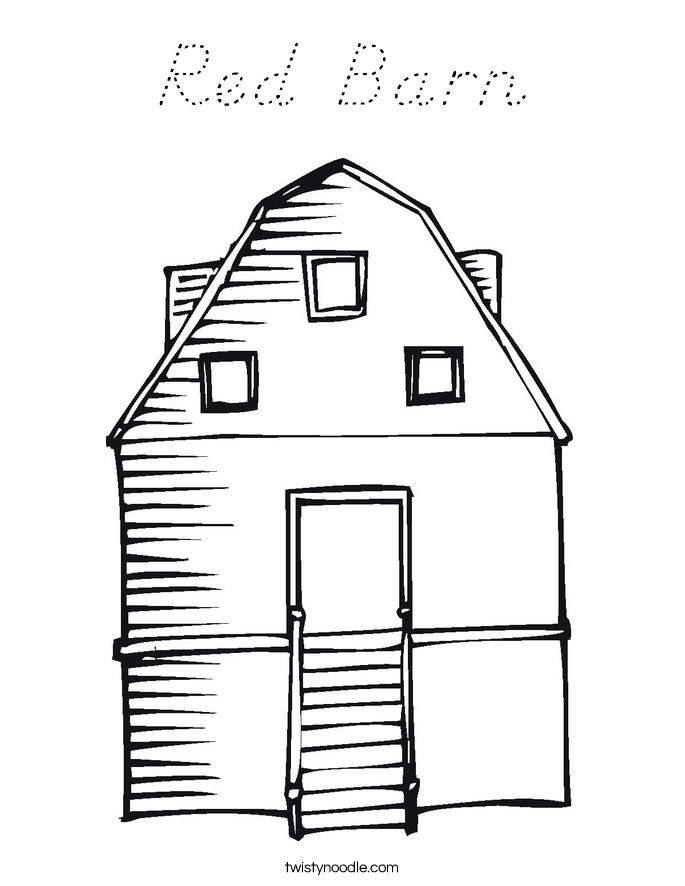 Red Barn Coloring Page