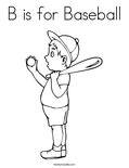 B is for BaseballColoring Page