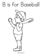 B is for Baseball Coloring Page