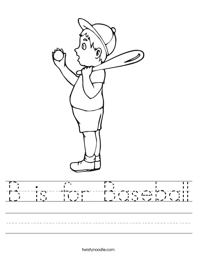 B Is For Baseball Worksheet - Twisty Noodle