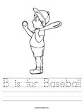 B Is For Baseball Worksheet - Twisty Noodle