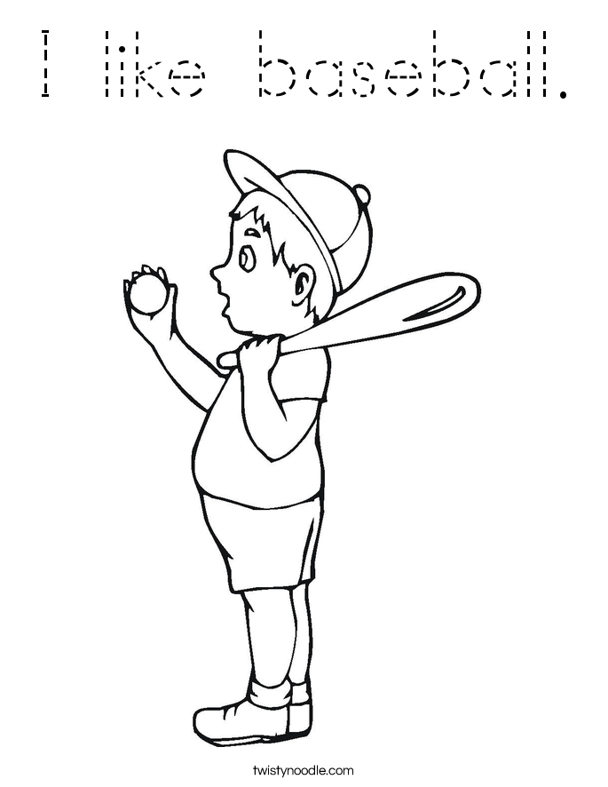 I like baseball. Coloring Page