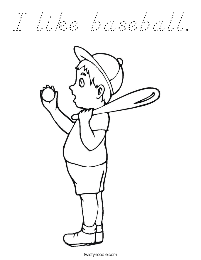 I like baseball. Coloring Page