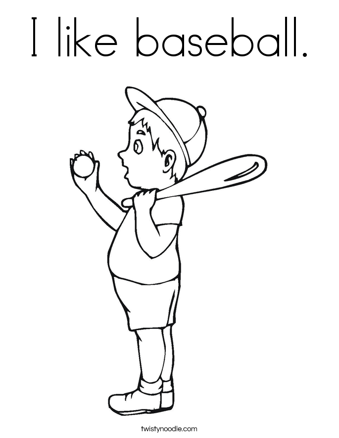 I like baseball. Coloring Page