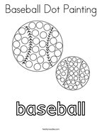 Baseball Dot Painting Coloring Page