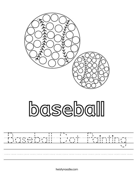 Baseball Dot Painting Worksheet