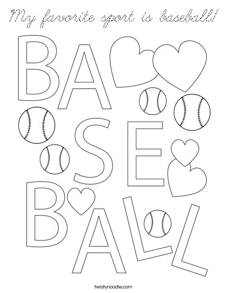 Baseball is my favorite sport! Coloring Page