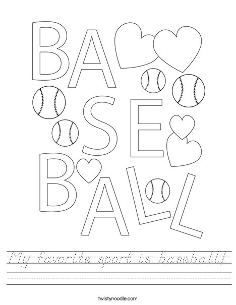 Baseball is my favorite sport! Worksheet