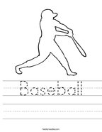 Baseball Handwriting Sheet
