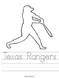 Texas Rangers Worksheet