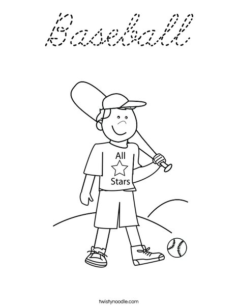 Boy Baseball Player Coloring Page