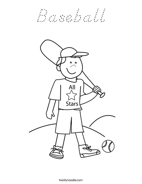 Boy Baseball Player Coloring Page