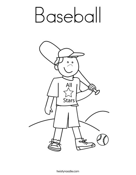 Boy Baseball Player Coloring Page