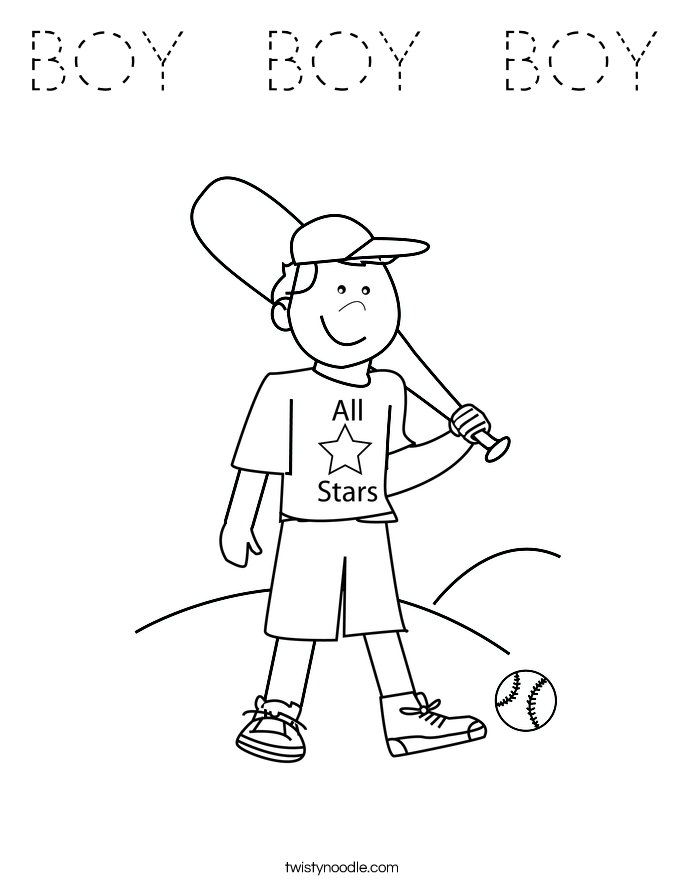 BOY  BOY  BOY Coloring Page