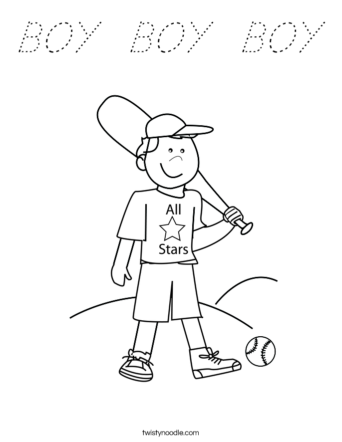 BOY  BOY  BOY Coloring Page