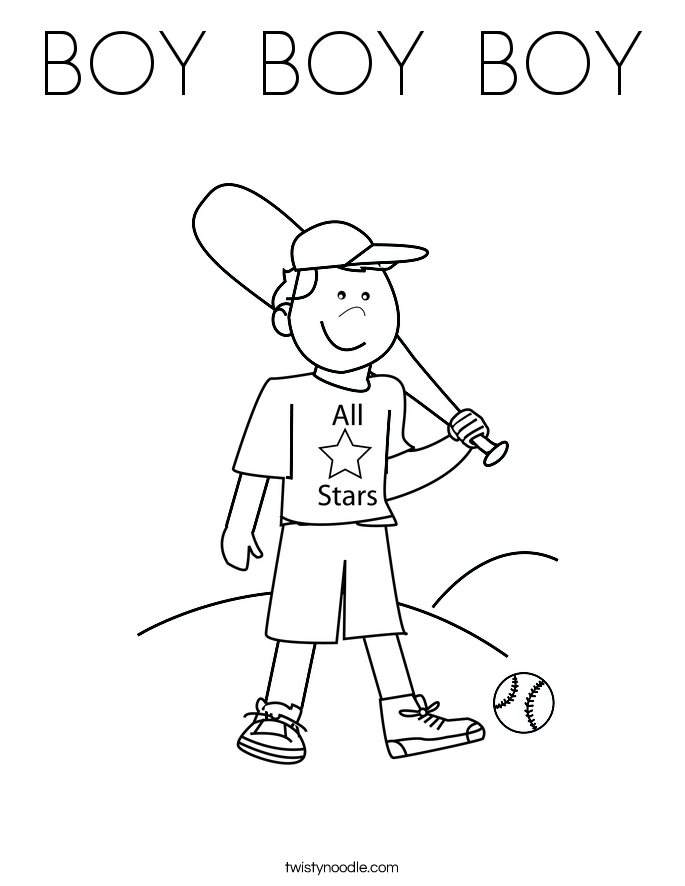 BOY  BOY  BOY Coloring Page