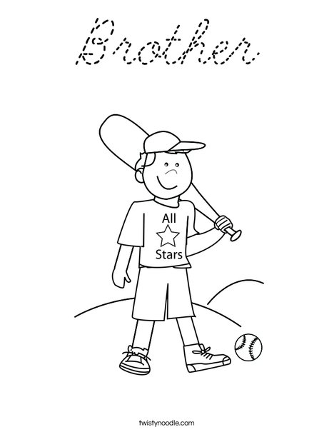 Boy Baseball Player Coloring Page
