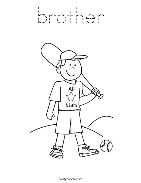 Boy Baseball Player Coloring Page