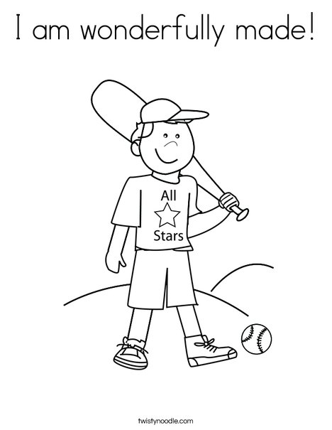 Boy Baseball Player Coloring Page