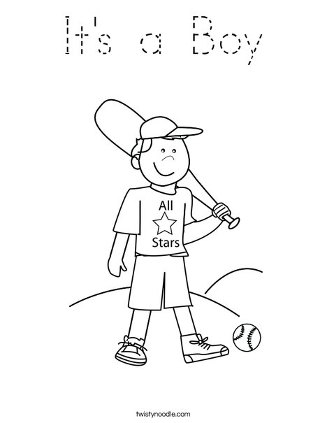 Boy Baseball Player Coloring Page