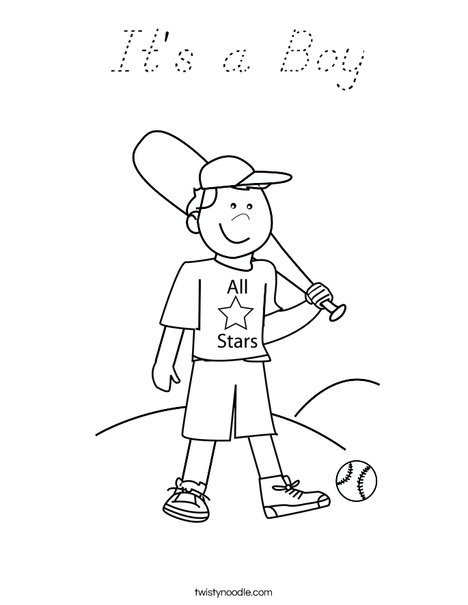 Boy Baseball Player Coloring Page