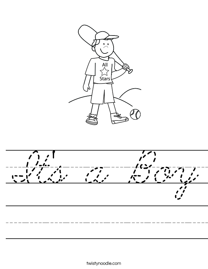 It's a Boy Worksheet
