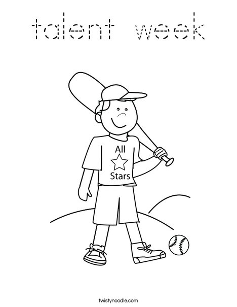 Boy Baseball Player Coloring Page