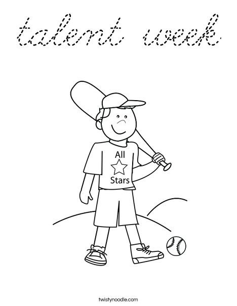 Boy Baseball Player Coloring Page