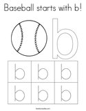 Baseball starts with b Coloring Page