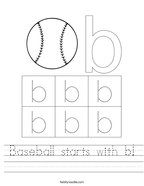 B Is For Baseball Worksheet - Twisty Noodle