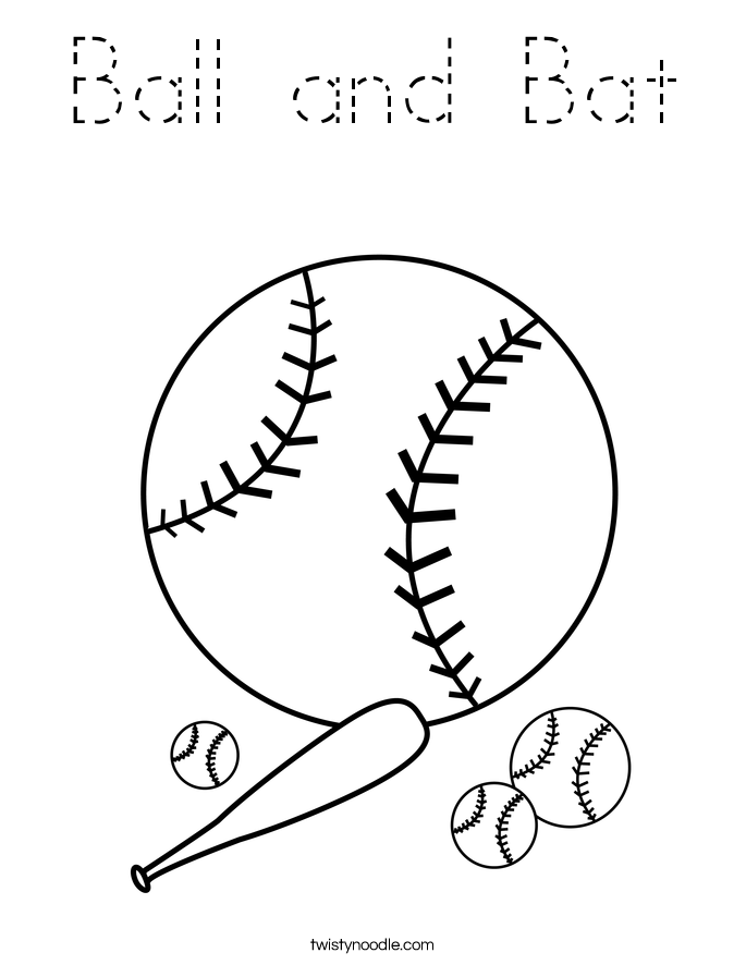 Ball and Bat Coloring Page