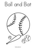 Ball and Bat Coloring Page