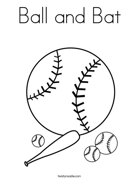Baseballs with Bat Coloring Page