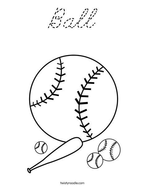 Baseballs with Bat Coloring Page