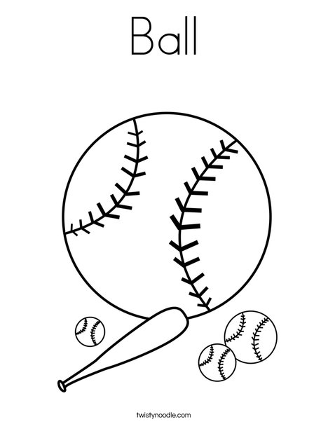 Baseballs with Bat Coloring Page