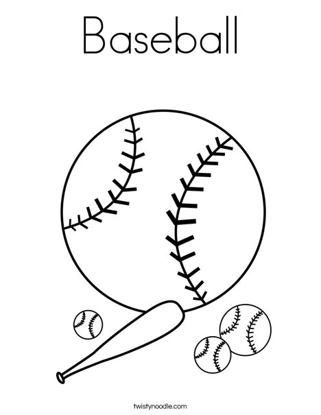 Baseballs with Bat Coloring Page