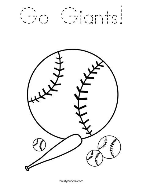 Baseballs with Bat Coloring Page