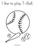 I like to play T-Ball. Coloring Page
