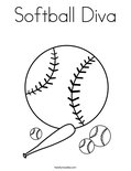Softball Diva Coloring Page