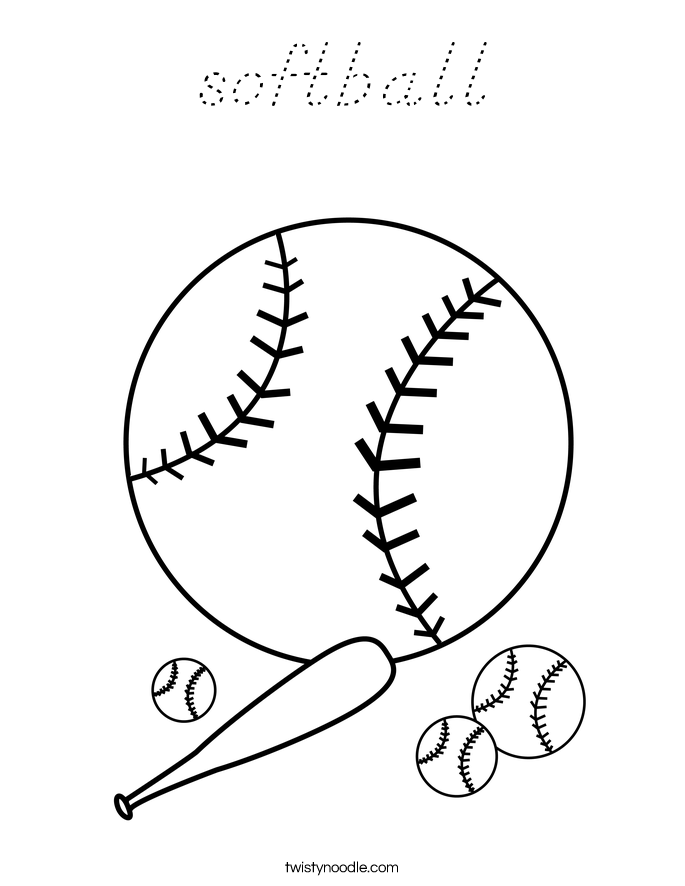 softball Coloring Page