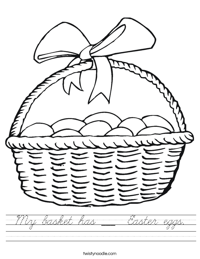 My basket has ___  Easter eggs. Worksheet