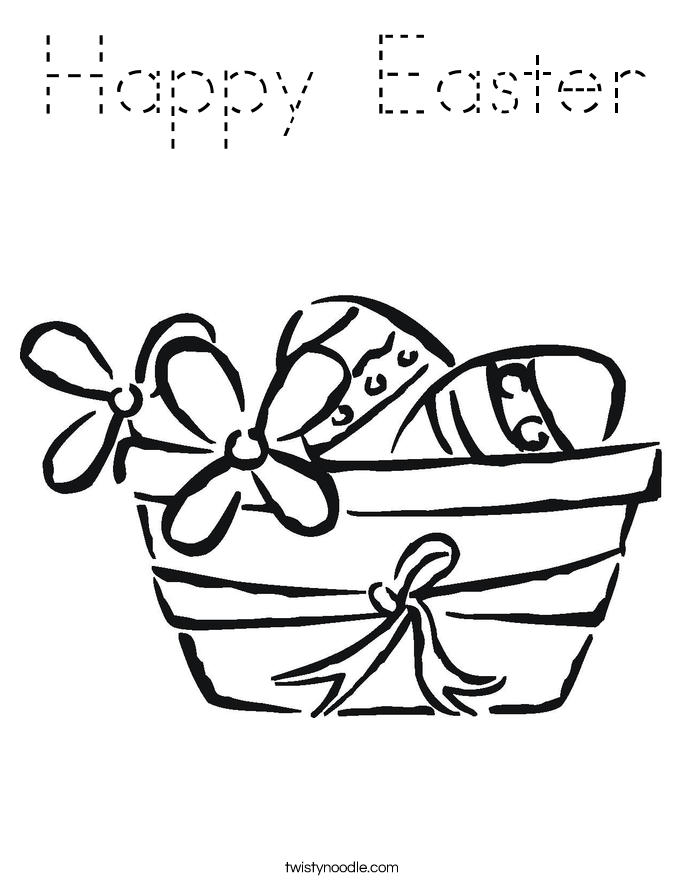 Happy Easter Coloring Page