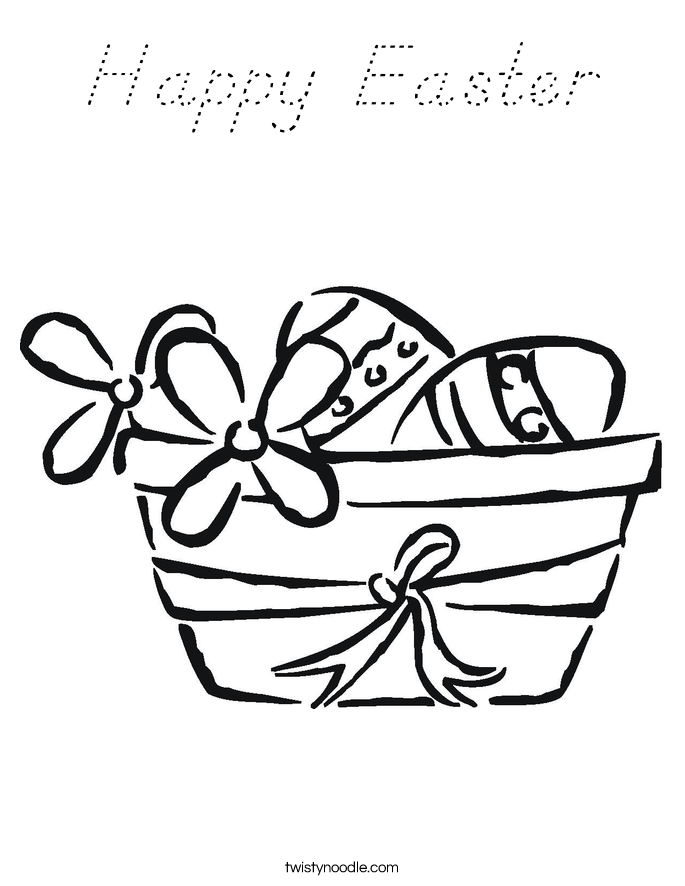 Happy Easter Coloring Page