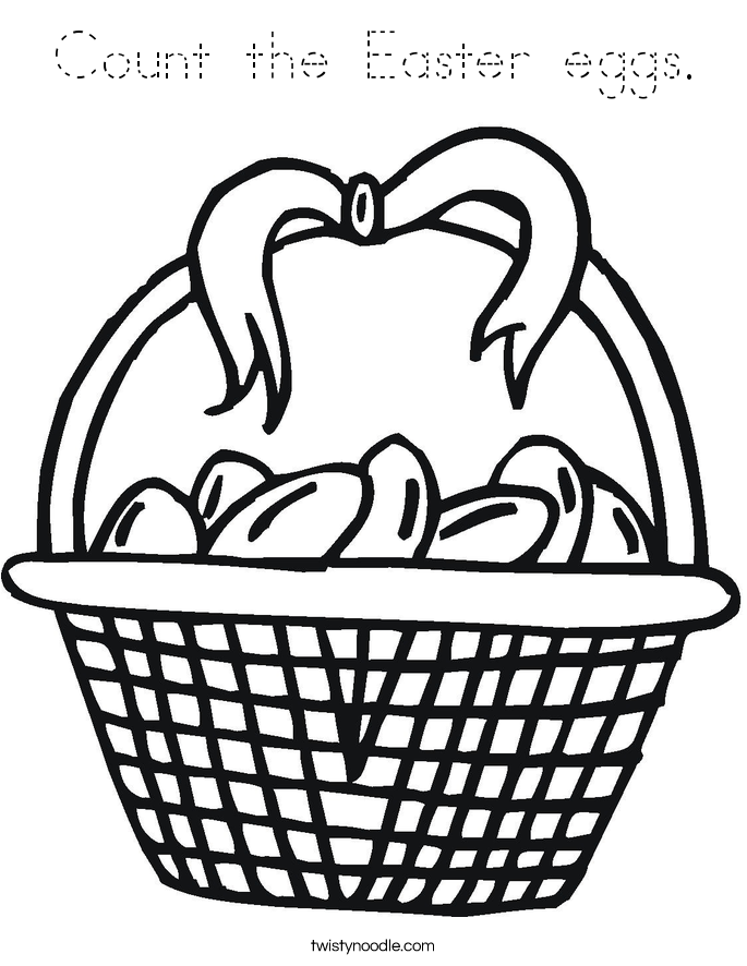 Count the Easter eggs. Coloring Page