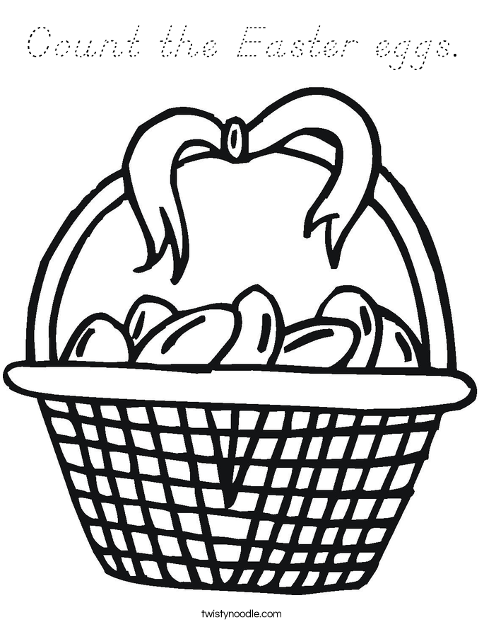 Count the Easter eggs. Coloring Page