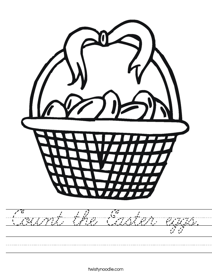 Count the Easter eggs. Worksheet