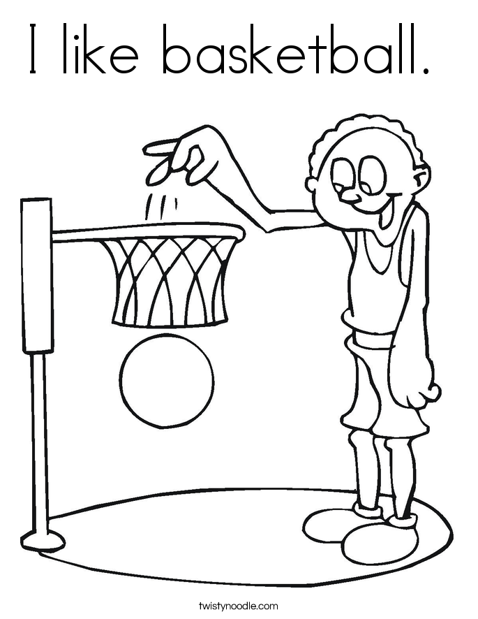 I like basketball.  Coloring Page