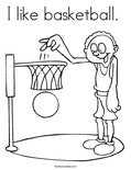 I like basketball. Coloring Page