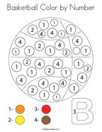 Basketball Color by Number Coloring Page