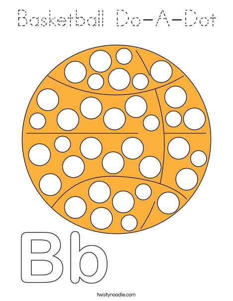 Basketball Do-A-Dot Coloring Page
